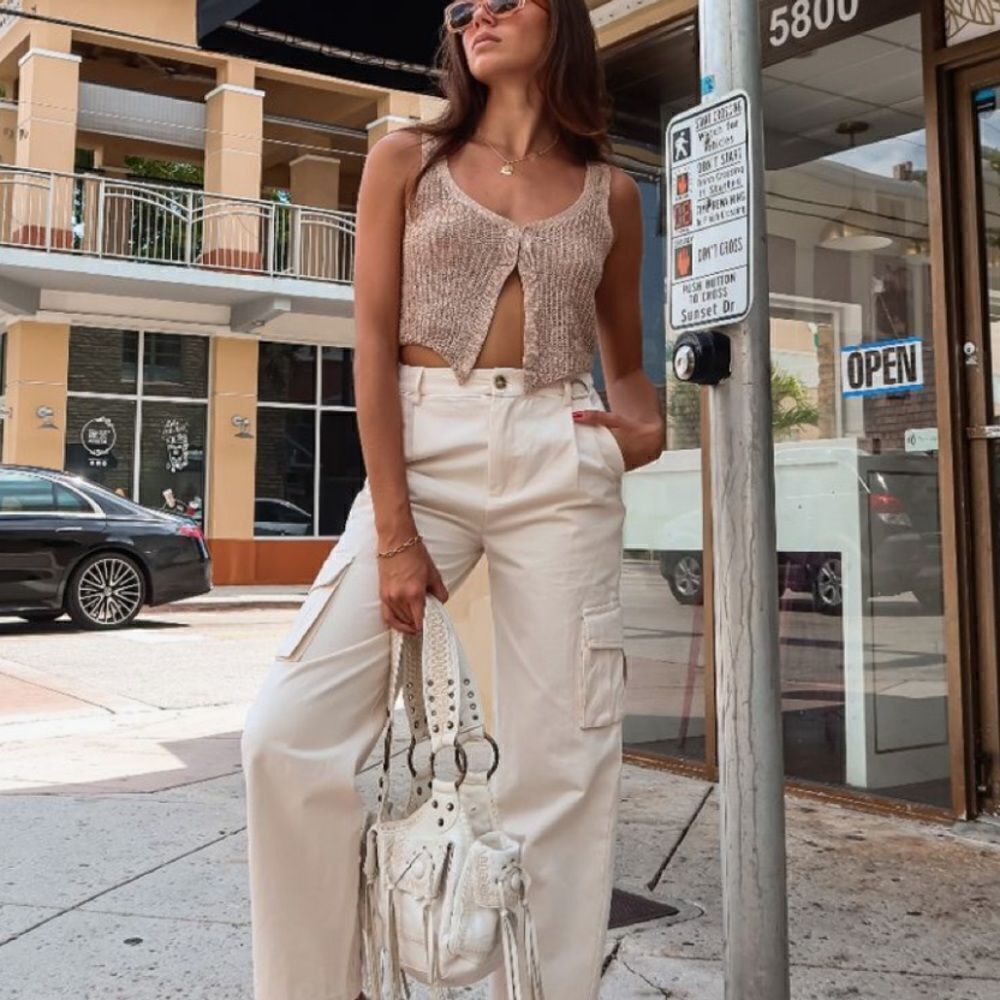 Cream cargo pants